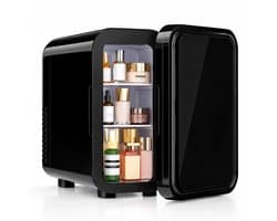 ITRONIQ Mini Koelkast 6 Liter - Mini Fridge Voor Skincare Drankjes en Make-up - Koelen en Verwarmen - 220V & 12V Auto - Zwart