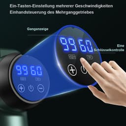 REDOM – Massage gun – 16 x 15 x 5 cm – Verstelbare snelheden en verschillende massagekoppen – Voor spiermassage en ontspanning – ABS – Zwart — thumbnail 4