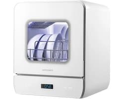 GORGENOX Tafelmodel Vaatwasser – 3 Couverts – Watertank – UV-Sterilisatie – 72°C Hygiënisch Wassen – PTC Warmeluchtdroging – Waterontharder – DW5-D40A