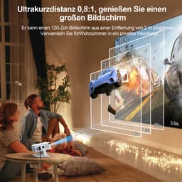 Android Beamer WiFi6 & BT 5.0 Portabler Projektor Mini Beamer LCD-Beamer (1280x720dpi px, interner Lautsprecher, Android 11.0 mit über 7.000 Apps) — thumbnail 3