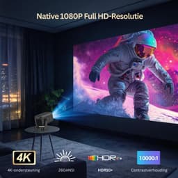 ZRNS® Draagbare Beamer - Mini Projector - Streamen - Geschikt voor IOS & Android - 4K Support — thumbnail 4