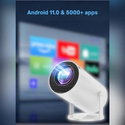 SNJY® Mini Beamer - Mini Projector - Beamer Full HD - 1080P HD - 180° Rotatie - Voetbal - Wit — thumbnail 5