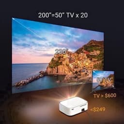 Byintek - K45 - Beamer - Projector Beamer - Mini Meamer - 4k - Full HD 1080P - 1920x1080dpi - Automatische focus - met WiFi - 950ANSI Lumens - Wit — thumbnail 4