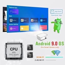 Byintek - K45 - Beamer - Projector Beamer - Mini Meamer - 4k - Full HD 1080P - 1920x1080dpi - Automatische focus - met WiFi - 950ANSI Lumens - Wit — thumbnail 3
