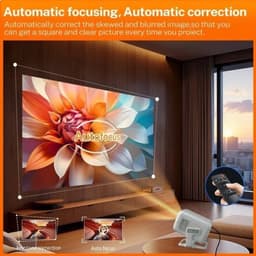 Beamer 450 ANSI Lumen - Native 1080P Resolutie - 48W LED - Android 14 Systeem - Draagbare Projector - Entertainment - LCD Scherm — thumbnail 3