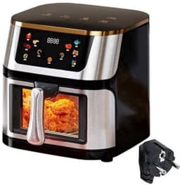 Heteluchtfriteuse – Airfryer - Airfryer Oven - 8L - 1400W - Airfryer Zonder Olie - LED Touchscreen - Kijkvenster - RVS - Hoge Temperatuur - Zwart — thumbnail 1