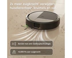 iRobot – Roomba® 115 Combo Robot - Robot stofzuiger met dweilfunctie – 15.000 Pa - Zwart