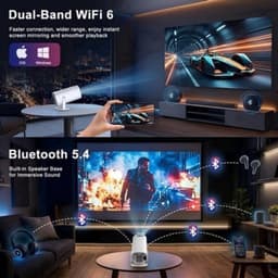 Draagbare Beamer 1920 x 1080 LCD - Wi-Fi 6 Bluetooth 5.4 - 1800 ANSI Lumen - Compact 9x9x19 cm - Voor Thuisbioscoop — thumbnail 3
