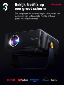 Beamer – Full HD 1080P – 4K Ondersteuning – WiFi en Bluetooth – Automatische Focus – 500 ISO Lumen — thumbnail 4