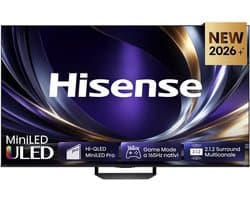 Hisense 55U7S PRO - Televisie - LED - Mini LED - Smart TV - 55 inch - Wifi - HDR-ondersteuning - 4K Ultra HD - Zwart