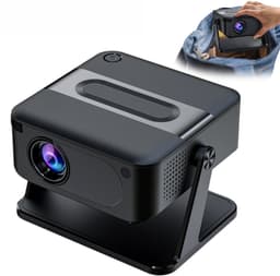 Slimme projector - Slaapkamerprojector - Projector voor thuis - Mini draagbaar - Draadloze projectie - 2,4/5 GHz Wi-Fi - Ondersteunt AirPlay, spraakassistent, Miracast en schermspiegeling - Ultra HD - Ondersteunt 4K-resolutie - HA109 - Zwart — thumbnail 5