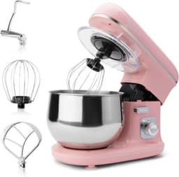 Thuys - Keukenmachine Roze - 1100W - 5 Liter RVS Kom - Spatbescherming - voor Kneden - Mixen en Bakken Thuis — thumbnail 1