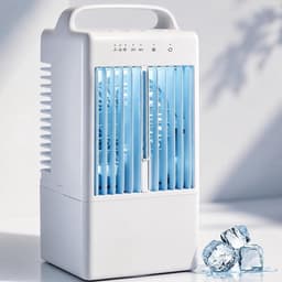 Draagbare airconditioner – Kleine koeler – Met vernevelingsfunctie – 3 ventilatorsnelheden – Automatische zwenking (90°) – Waterreservoir van 900 ml – Timer – Geschikt voor thuis, woonkamer, kantoor en op reis – Wit — thumbnail 4