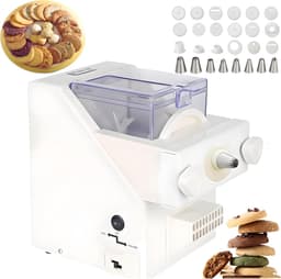 Automatische Koekjesmachine - Koekjespers Decoreren - Zelf Bakken - Ergonomisch Ontwerp - 345 x 24 x 31 cm - Wit — thumbnail 1