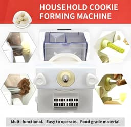 Automatische Koekjesmachine - Koekjespers Decoreren - Zelf Bakken - Ergonomisch Ontwerp - 345 x 24 x 31 cm - Wit — thumbnail 5