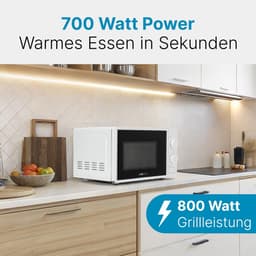 Magnetron met Grill - Keukenapparaat - Snel Maaltijden Bereiden - 2-in-1 Functie - 20 Liter - Zwart Wit — thumbnail 3