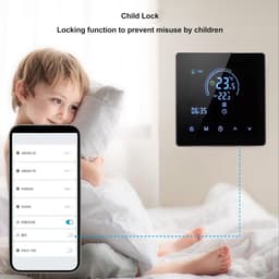 Slimme Thermostaat - Verwarmingsregeling - Comfortabel Leven - Programmeerfunctie - 41x86x86 cm - Zwart — thumbnail 3