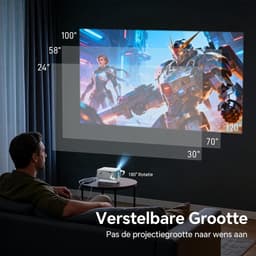 Mini Beamer HD 720P – Full HD Ondersteuning – Automatische Keystone – WiFi – Bluetooth – Draagbare Projector voor Home Cinema, Gaming en Presentaties — thumbnail 4