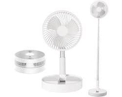 Telescopische ventilator – Oplaadbaar via USB – Opvouwbaar – Mini-ventilator – 7200 mAh – In hoogte verstelbaar (36–97,5 cm) – Telescopische vloerventilator – Staande ventilator