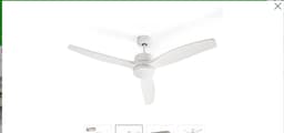 Plafondventilator met verlichting, 3 bladen, wit, Plafon ventilator — thumbnail 2