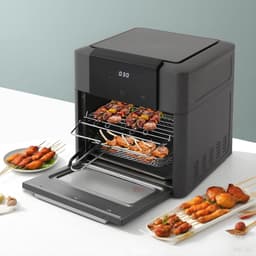 Heteluchtfriteuse - Airfryer Oven - Gezond Koken - 12 Programma's - 12 Liter - Grijs — thumbnail 4