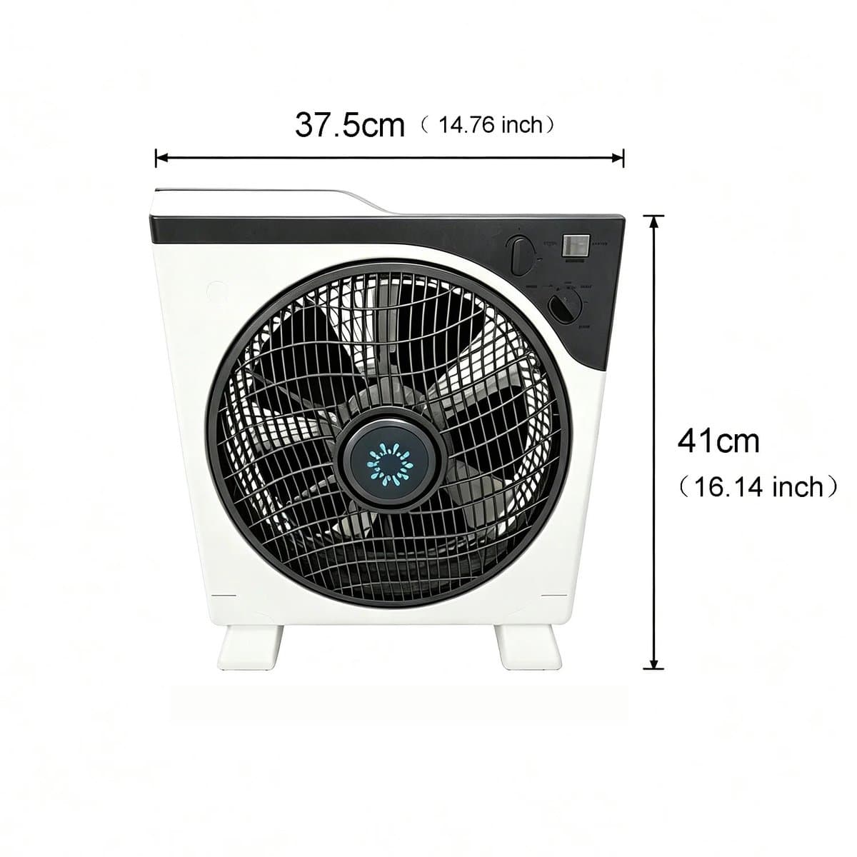 House Of Atelier - Boxventilator - Vloerventilator - Krachtige Luchtstroom - 3 Uur Timer - 3 Snelheden - 41x 37.5 cm - Wit/Grijs — afbeelding 1