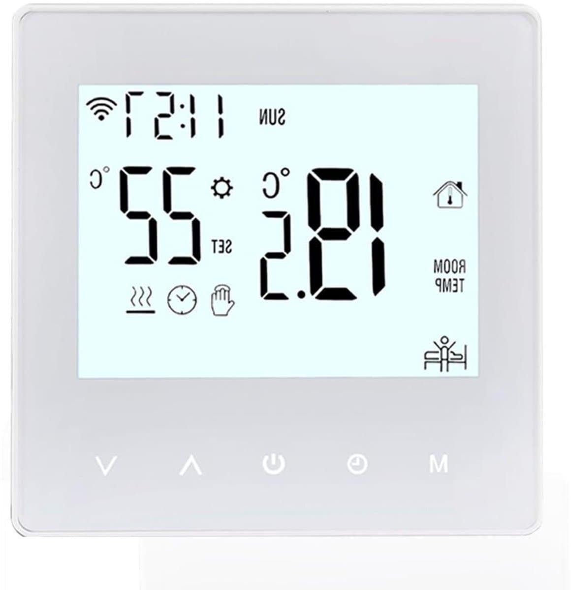 Slimme Thermostaat - Wandthermostaat Kamerthermostaat - Energie Besparen - Programmeerbare Verwarming - 10 cm - Wit — afbeelding 1