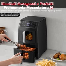SnelShoppen - TopStrong Air Fryer 11L, Friteuse Zonder Olie met 2 Kijkladen, Compact Design, 2500W, 40-220°C, 6 Kookfuncties voor Gezond Koken in Keuk — thumbnail 5