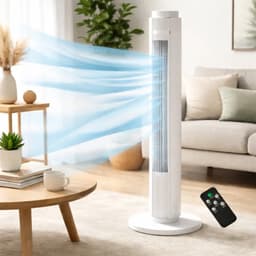 House Of Atelier - Torenventilator - Staande Ventilator - Luchtkoeler - 3 Verstelbare Standen - 60 Watt - 79 cm Hoog - Wit — thumbnail 5