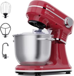 SUNCOK Keukenmixer, Keukenmachine, krachtige motor van 1500 W, met twee roestvrijstalen mengkommen (4,5 l en 5,5 l), multifunctionele deeghaak, geschikt voor bakken en kneden van deeg. — thumbnail 1
