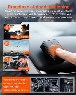Dashcam voor auto - Zwart - 2,45 inch - Dubbele 1944P Camera met WiFi, GPS en Nachtzicht - Voor Personenauto — thumbnail 2