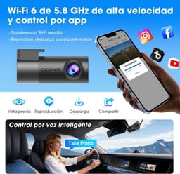 Dashcam voor auto - Zwart - 2160P HD - 360° Draaibare Lens met Nachtzicht en Wifi - Met Parkeermonitor en App-bediening — thumbnail 3