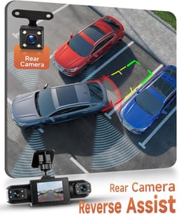 Dashcam voor auto - Zwart - 7 x 14 x 10 cm - 4 Camera's 1080P met Nachtzicht en Parkeermonitor — thumbnail 3