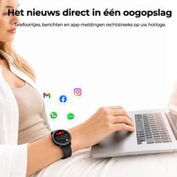 Sytifro DR09 Smartwatch Dames - Slimme Horloge Dames met Bluetooth Bellen - 1.27" AMOLED Touchscreen - 100+ Sportmodi - Hartslag-, Zuurstof- & Slaapmonitor - 5-7 Dagen Batterij - Sporthorloge voor Dames en Heren - Zwart — thumbnail 4