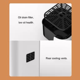 Luchtfriteuse - Heteluchtoven Elektrische Oven - Gezond Frituren - 360° Rapid Thermal Cycle - 5 Liter - Wit — thumbnail 2