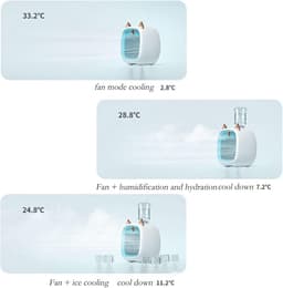 Oplaadbare mini verdampingsluchtkoeler voor kinderen, geschikt voor waterflesaansluiting, USB persoonlijke koelventilator met luchtbevochtiger（Grijs） — thumbnail 4