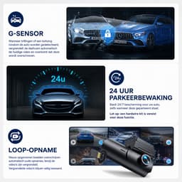 4K Dashcam met Voor- en Achtercamera - Wifi, Nachtzicht en 64GB SD-kaart — thumbnail 3