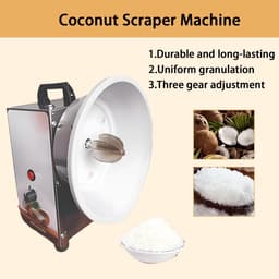 Kokosrasp Machine - Kokosraspapparaat Elektrisch - Kokos Verwerken - 3 Snelheden Instelbaar - 35 kg/u - Zilverkleurig — thumbnail 3