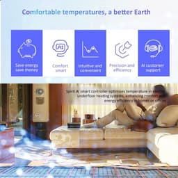 Slimme Thermostaat - Digitale Regelaar - Vloerverwarming Instellen - AI Leren - 12.5mm Paneel - Zwart — thumbnail 5