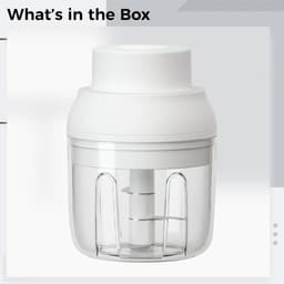 Elektrische mini-hakmolen - Draadloze keukenmachine - Snel ingrediënten hakken - Krachtige drie-bladige vaan - 250 ml - Wit — thumbnail 4