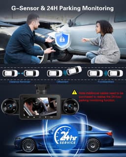Dashcam - 3 Inch IPS Touchscreen - Full HD 1080p Opnames - 8 IR Nachtzichtlampen - Voor Auto's — thumbnail 2