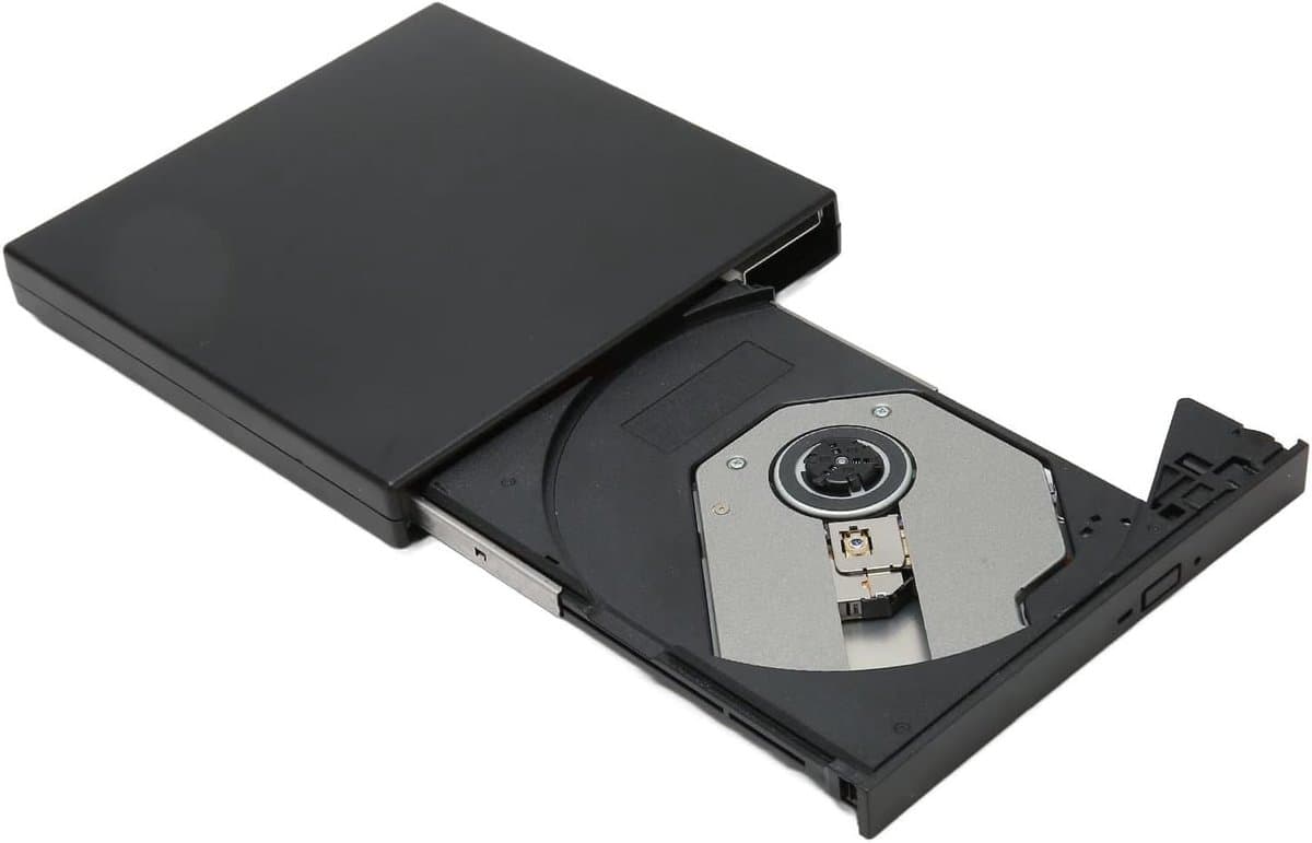 Externe dvd-speler - Dvd-station - Bestanden Lezen - Schokbestendig ontwerp - USB 2.0 - Zwart — afbeelding 1