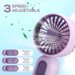 Set van 7 mini draagbare ventilatoren, schattig en lichtgewicht, kleine persoonlijke wimperventilatoren, 3 windsnelheden, USB oplaadbaar, unisex, geschikt voor make-up binnen en buiten en op reis (meerdere kleuren) — thumbnail 3