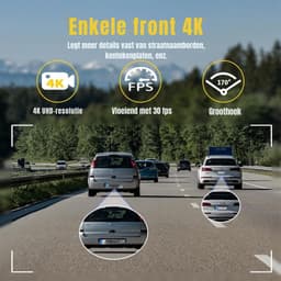 QORA® Dual Dashcam - Dashcam Voor Auto 1080p - Voor en Achter Camera – Auto Camera - G-Sensor - App Bediening – Parkeermodus - Zwart - 10cm x 4cm x 4cm; 300 g — thumbnail 2