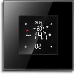 Slimme Thermostaat - Kamertemperatuurregelaar - Energie Besparen - Touchscreen Bediening - 16A - Zwart — thumbnail 1