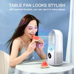 Draagbare airconditioner - Draagbare USB-luchtkoeler en ventilator zonder bladen - 6 instelbare vermogensniveaus - Stille koelventilator en luchtbevochtiger (wit) — thumbnail 5
