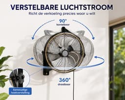 ITRONIQ Wandventilator Met Verlichting - Ventilator Muur - Slimme Ventilator Met Afstandsbediening en App - 6 Snelheden - Zwart — thumbnail 4