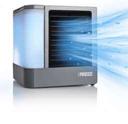 Princess 355500 Premium Mini Luchtkoeler 14,2x14,2x14,8cm – Draagbare airco voor Bureau, Slaapkamer – Aircooler USB-C, 7 Kleuren LED Verlichting, Uitneembaar Waterverdampingsfilter, Persoonlijke Verkoeler, Compact voor Thuis, Kantoor en Reizen — thumbnail 1