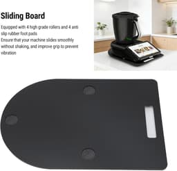 Keukenmachine Schuifplank - Aanrechtbeschermer Accessoire - Apparaat Verplaatsen - Met 4 Wielen - 40.5 x 28 cm - Zwart — thumbnail 4