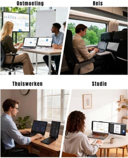 KAD® Portable Monitor - Dubbele Laptop Monitor - Draagbare Monitor - Draagbaar Scherm - Zwart - 2cm x 24cm x 24cm — thumbnail 4